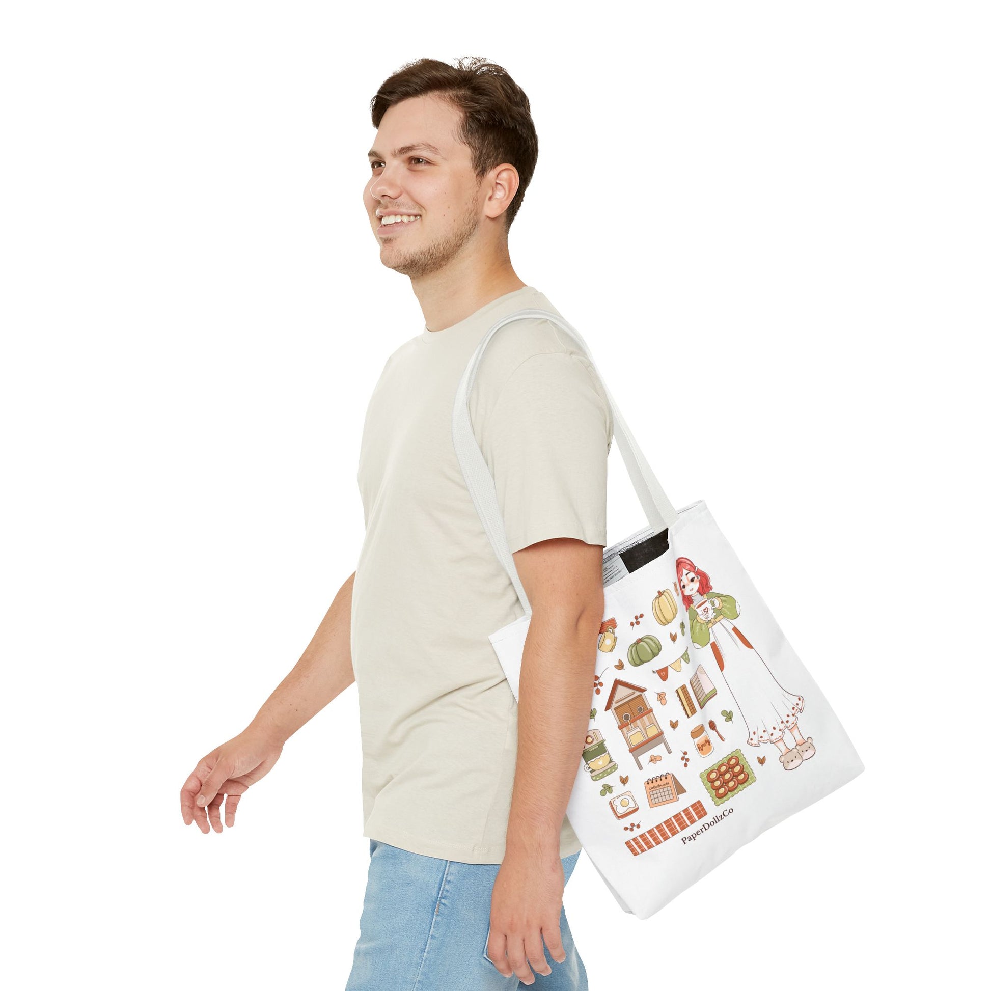 Autumn-Themed Tote Bag, Cozy Fall Essentials, Cute Eco-Friendly Shoulder Bag, Harvest Season Shopping Bag, Pumpkin Spice Carryall | Cherry Merch