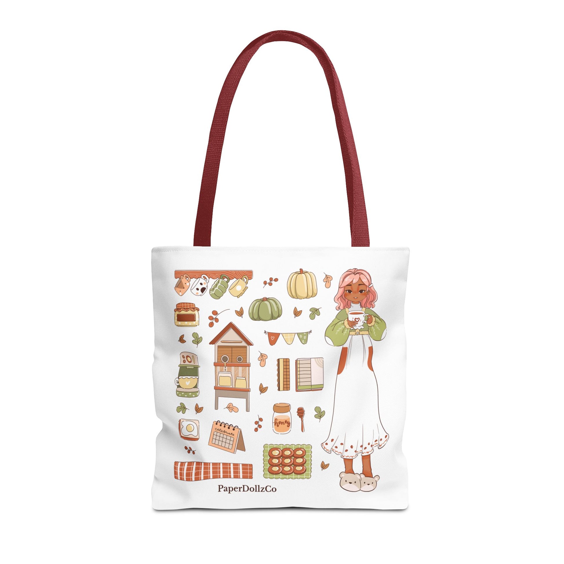 Autumn-Themed Tote Bag, Cozy Fall Essentials, Cute Eco-Friendly Shoulder Bag, Harvest Season Shopping Bag, Pumpkin Spice Carryall | Apricot Merch