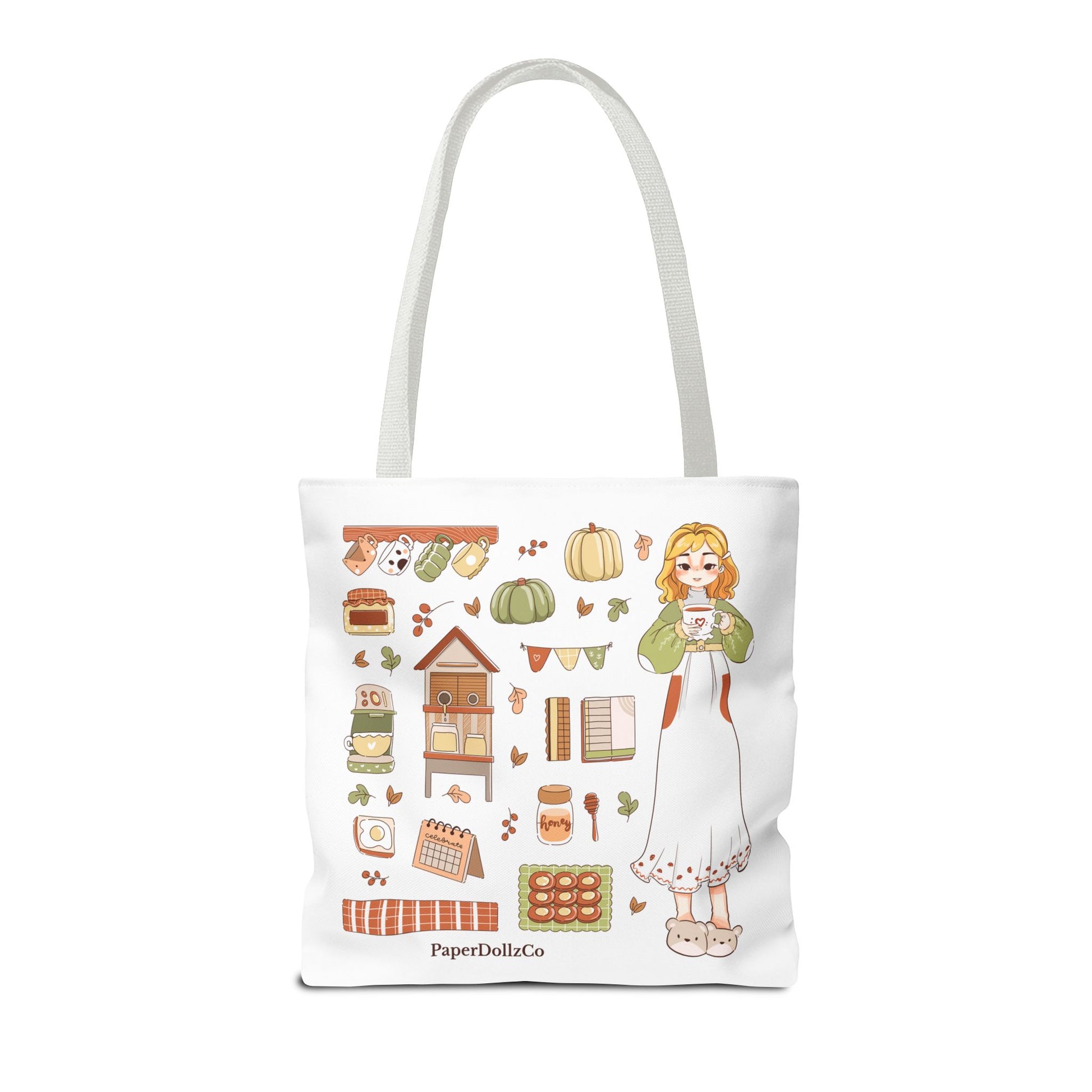 Themed Tote Bag, Cozy Fall Essentials, Cute Eco-Friendly Shoulder Bag, Harvest Season Shopping Bag, Pumpkin Spice Carryall | Lemon Merch