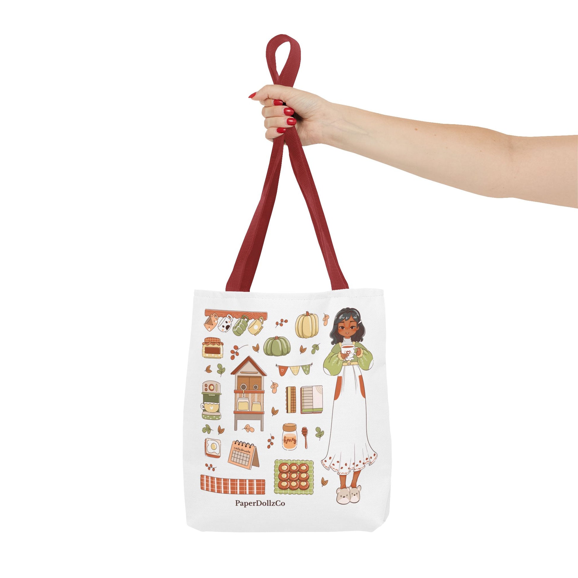 Autumn-Themed Tote Bag, Cozy Fall Essentials, Cute Eco-Friendly Shoulder Bag, Harvest Season Shopping Bag, Pumpkin Spice Carryall | Olive Merch