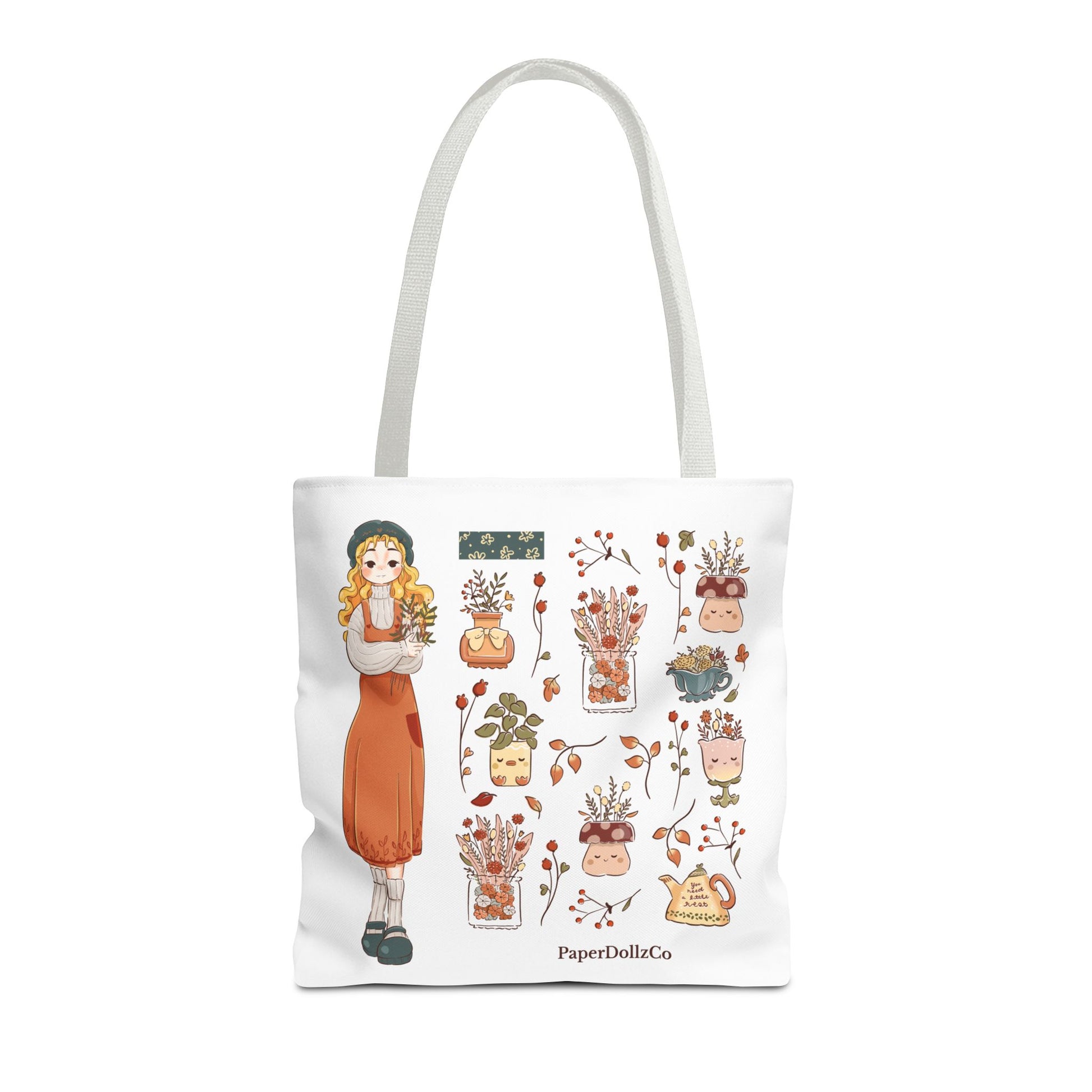 Themed Tote Bag, Cozy Fall Essentials, Cute Eco-Friendly Shoulder Bag, Harvest Season Shopping Bag, Pumpkin Spice Carryall | Lemon Merch