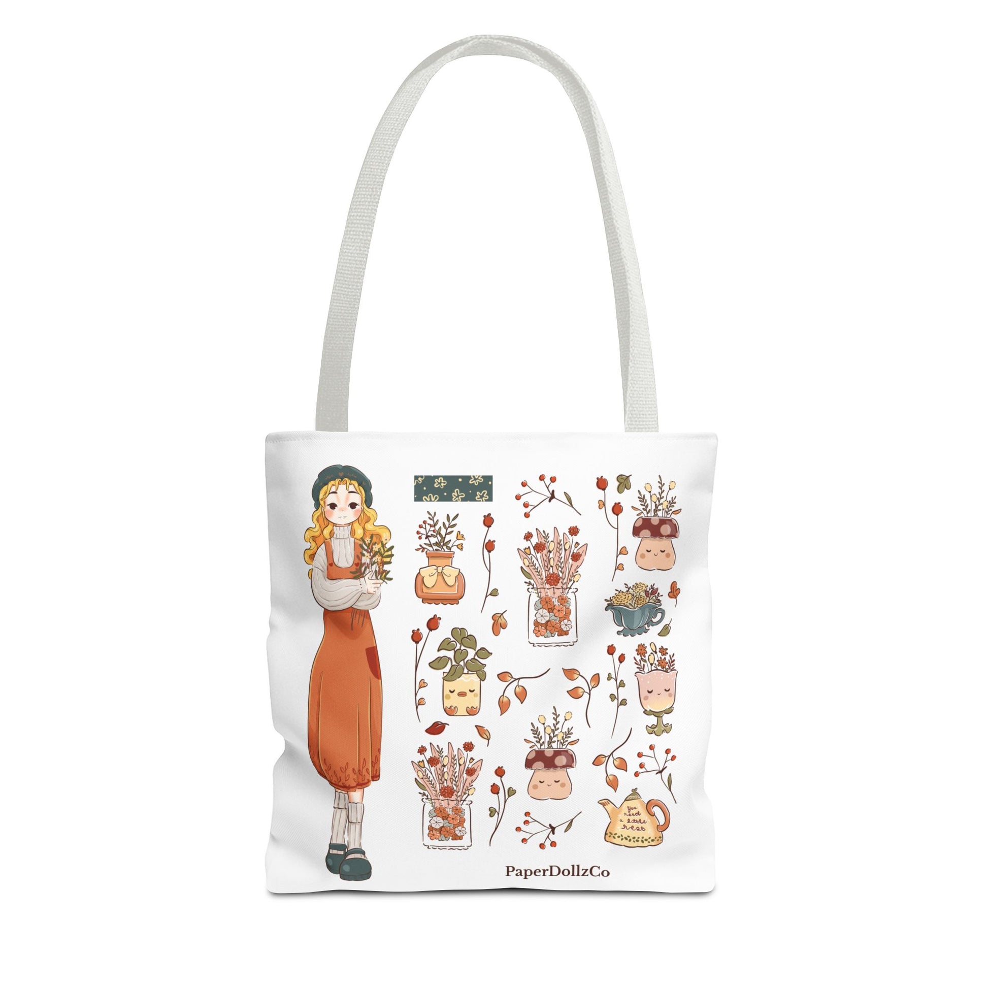 Themed Tote Bag, Cozy Fall Essentials, Cute Eco-Friendly Shoulder Bag, Harvest Season Shopping Bag, Pumpkin Spice Carryall | Lemon Merch