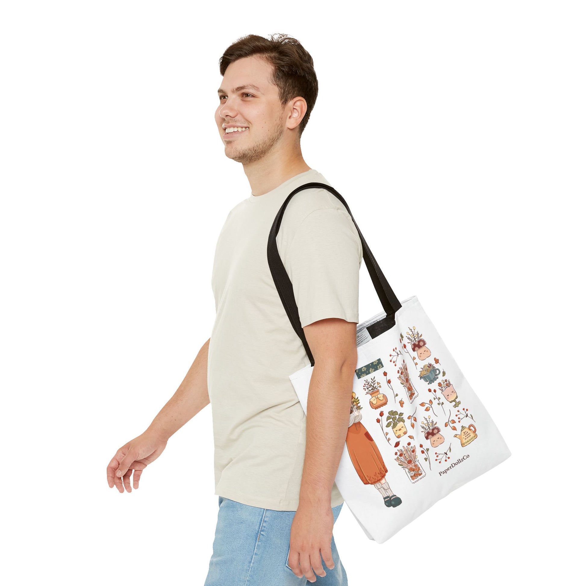 Themed Tote Bag, Cozy Fall Essentials, Cute Eco-Friendly Shoulder Bag, Harvest Season Shopping Bag, Pumpkin Spice Carryall | Lemon Merch
