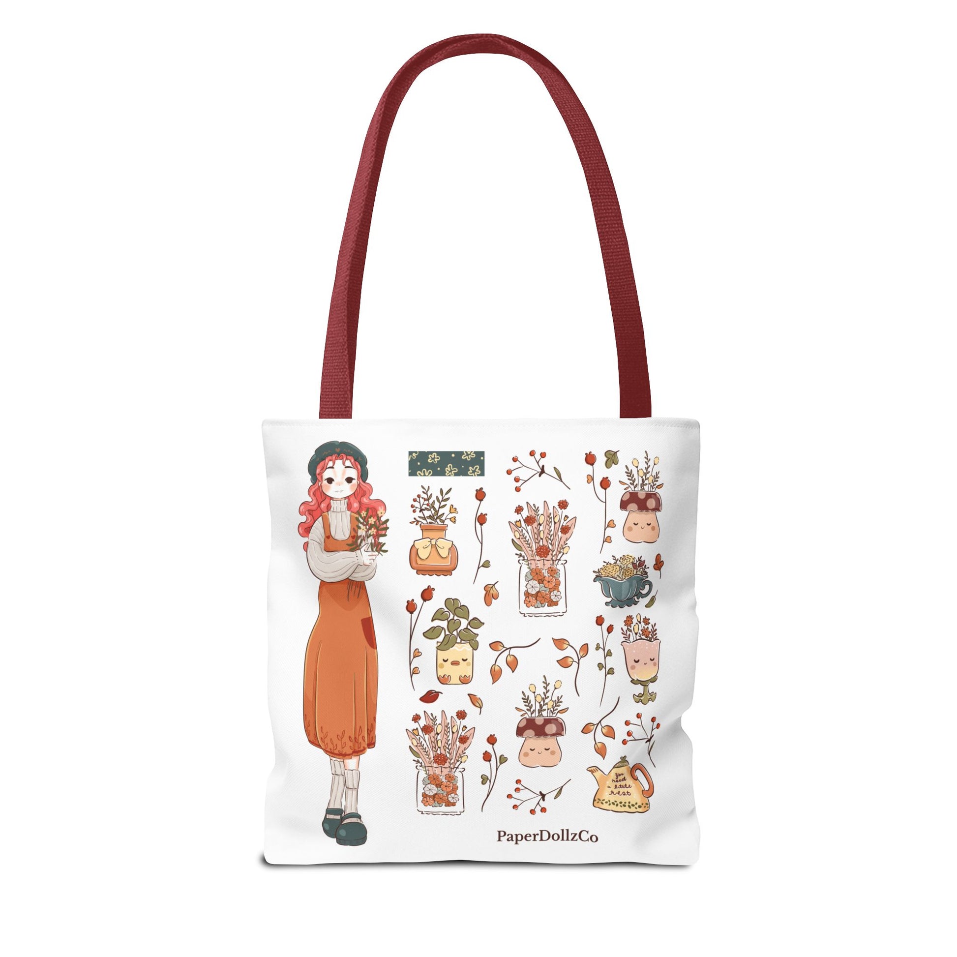 Autumn-Themed Tote Bag, Cozy Fall Essentials, Cute Eco-Friendly Shoulder Bag, Harvest Season Shopping Bag, Pumpkin Spice Carryall | Cherry Merch