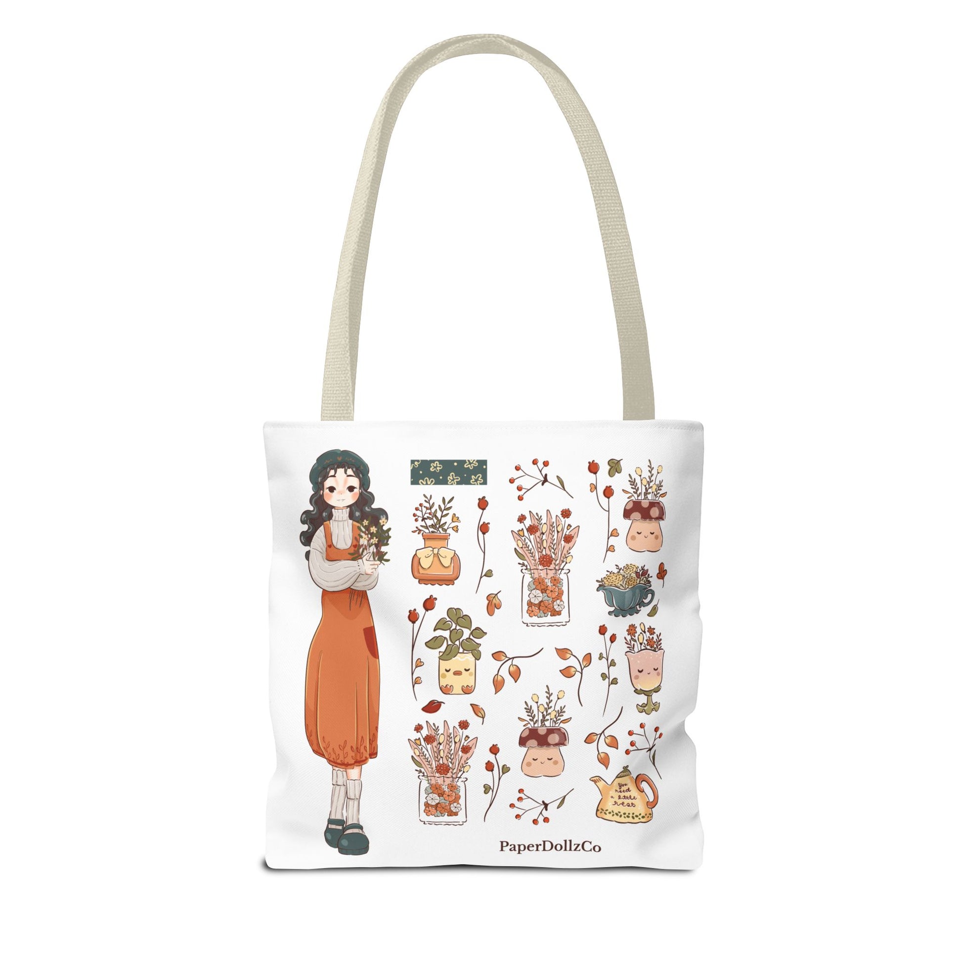 Autumn-Themed Tote Bag, Cozy Fall Essentials, Cute Eco-Friendly Shoulder Bag, Harvest Season Shopping Bag, Pumpkin Spice Carryall | Mulberry Merch