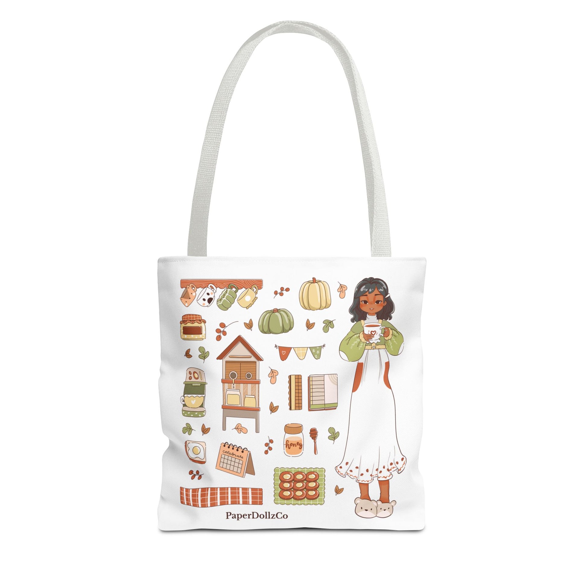 Autumn-Themed Tote Bag, Cozy Fall Essentials, Cute Eco-Friendly Shoulder Bag, Harvest Season Shopping Bag, Pumpkin Spice Carryall | Olive Merch