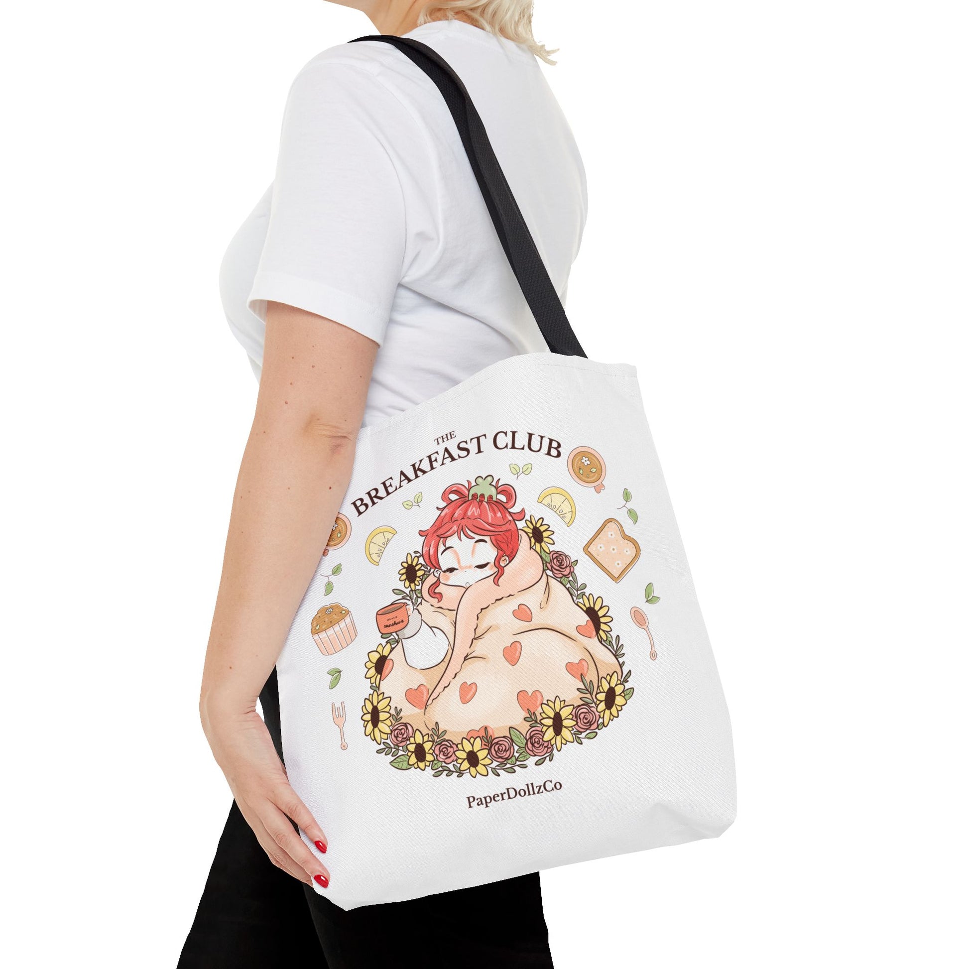 Breakfast Club Tote Bag for Food Lovers, Stylish Grocery Tote, Cute Shopping Bag, Gift for Foodies, Eco-Friendly Accessory | Cherry Merch