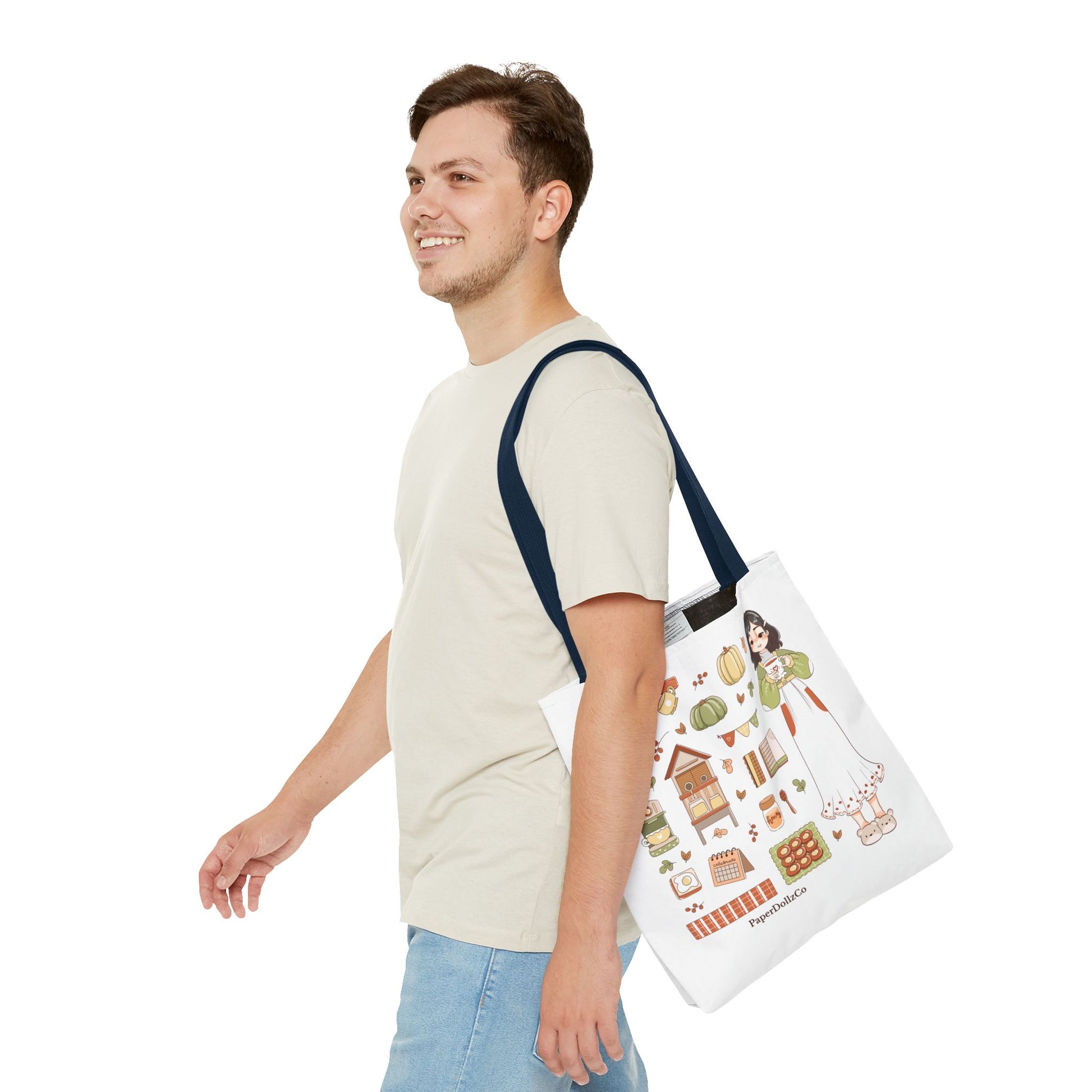 Autumn-Themed Tote Bag, Cozy Fall Essentials, Cute Eco-Friendly Shoulder Bag, Harvest Season Shopping Bag, Pumpkin Spice Carryall | Mulberry Merch