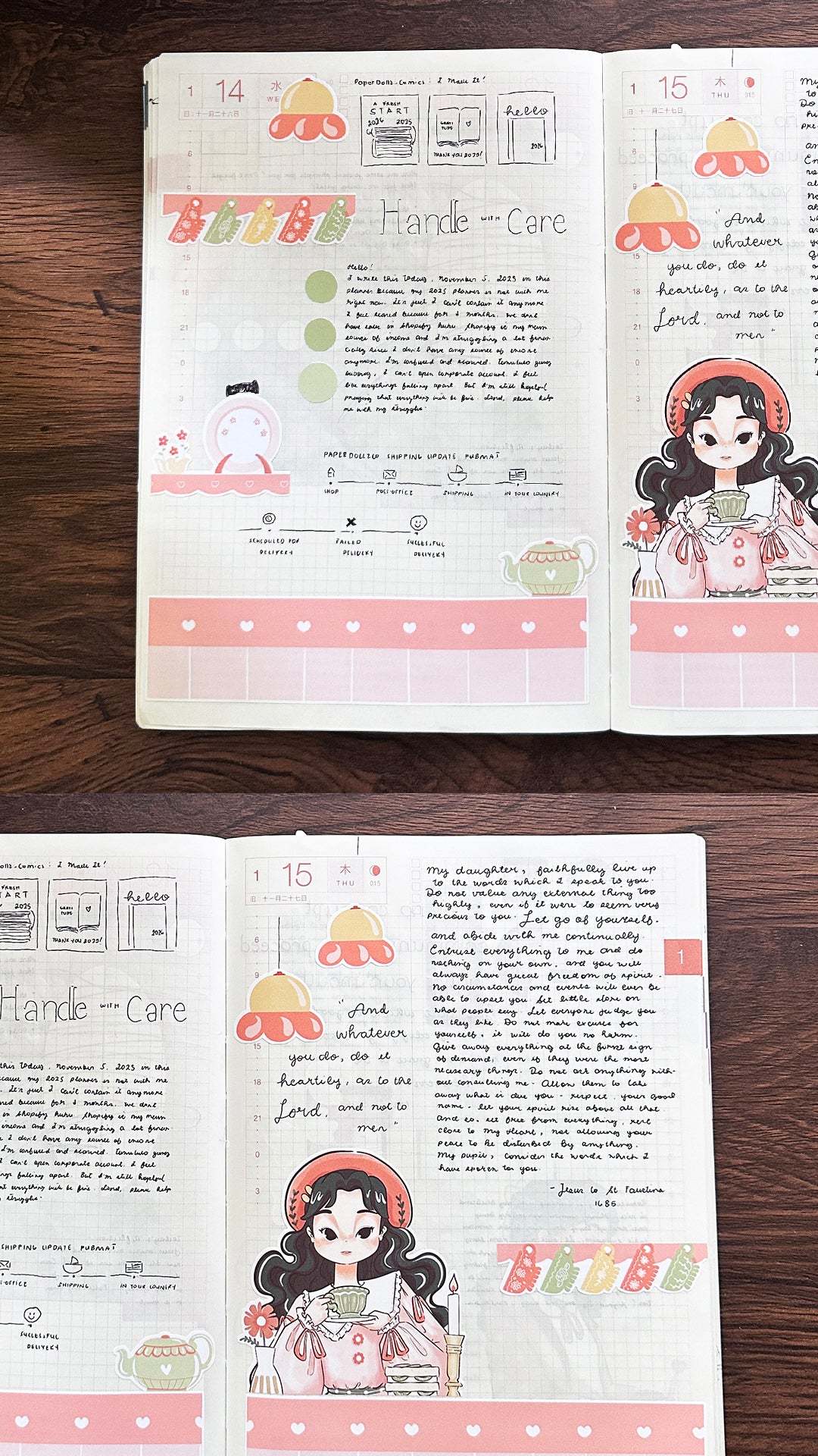 Tea Party Alone Time Hobonichi A6 Daily Sticker Kit - a026