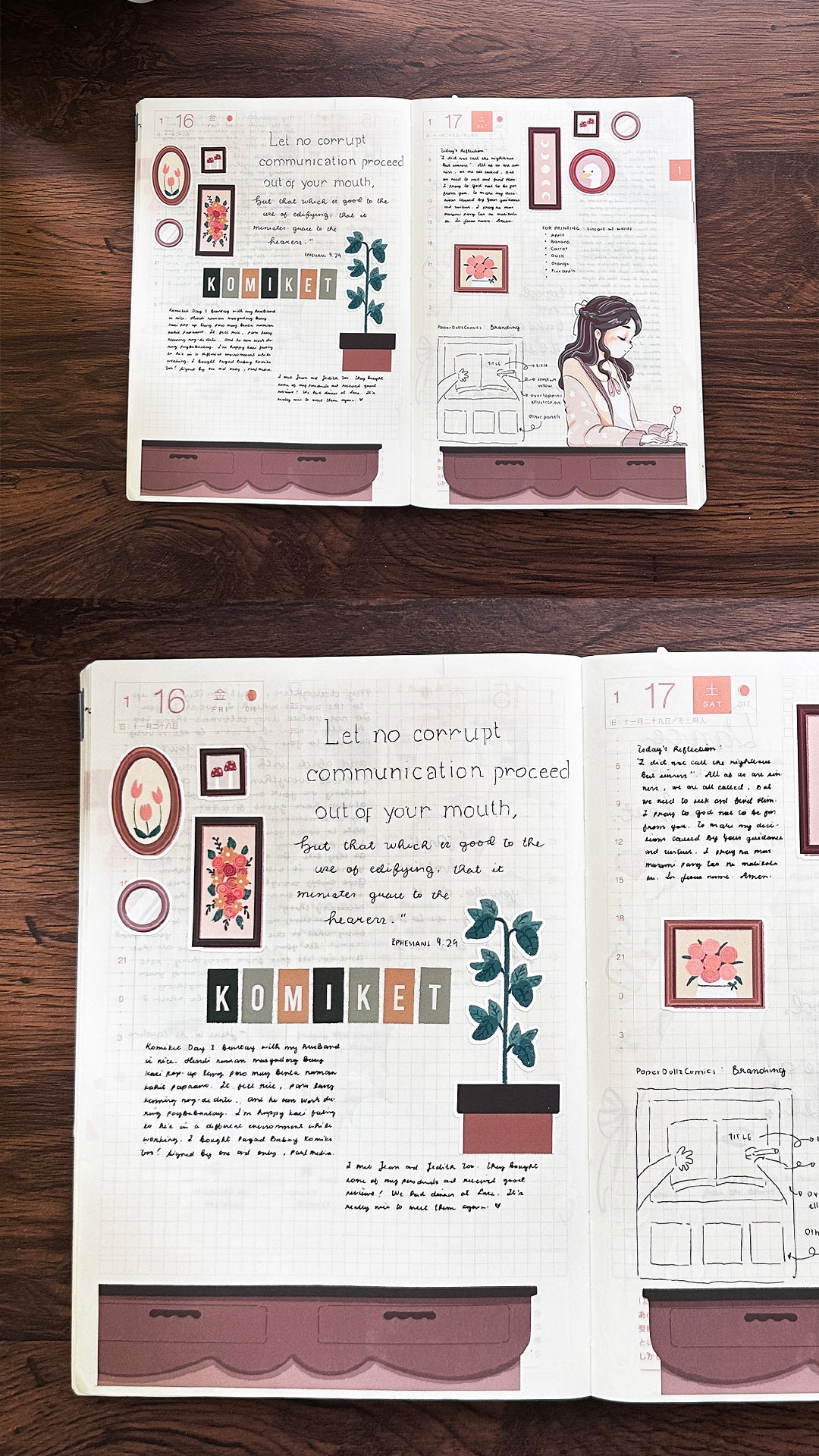 Journaling Alone Time Hobonichi A6 Daily Sticker Kit - a030