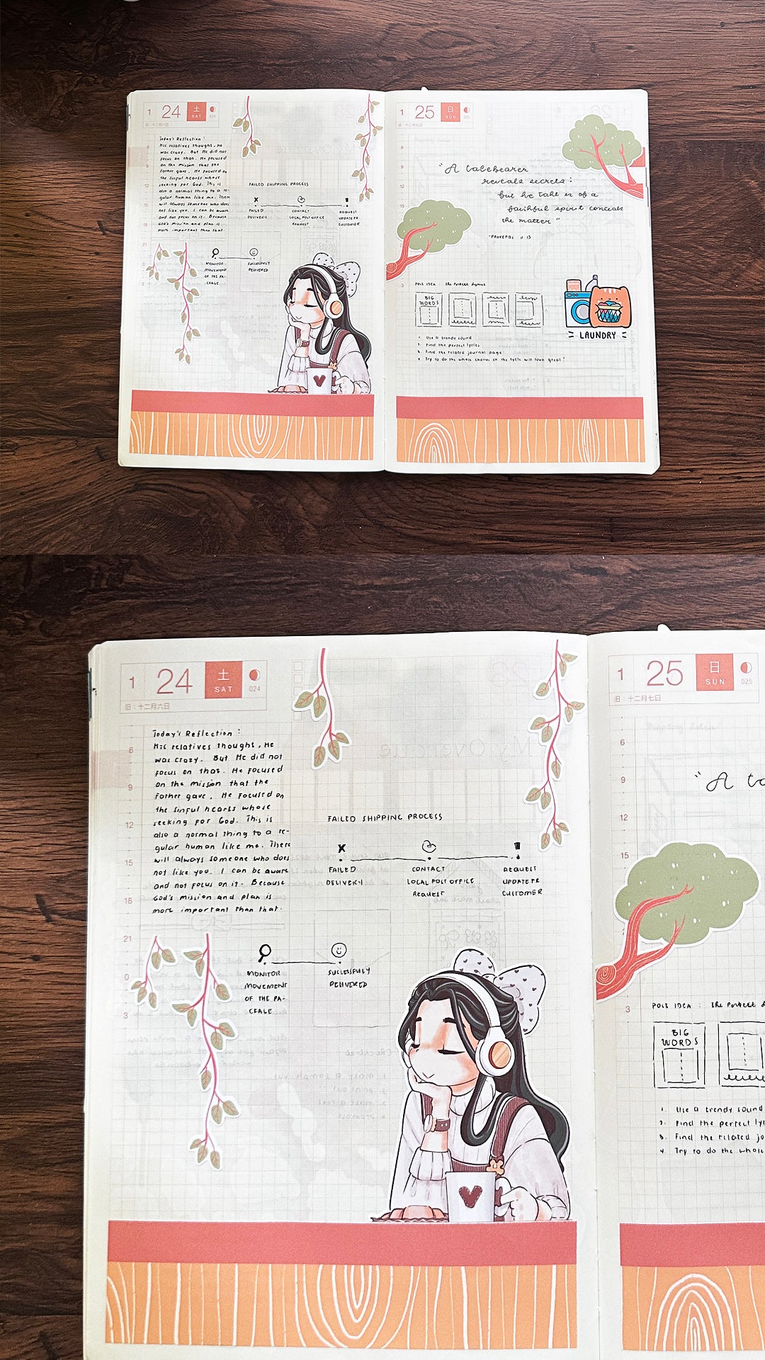 Melomaniac Alone Time Hobonichi A6 Daily Sticker Kit - a028