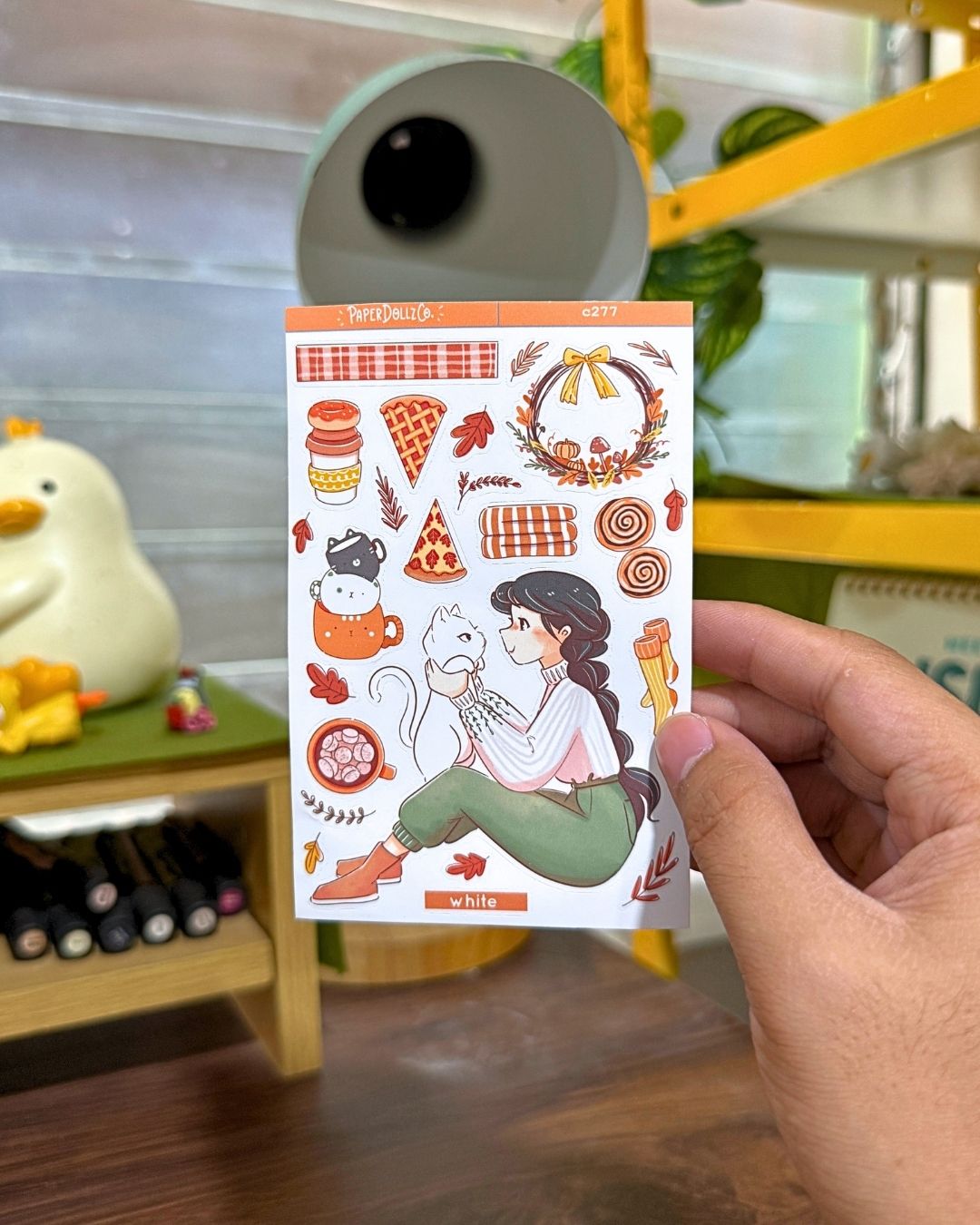 White Cat | Autumn Purrfection | Collections Stickers | C277