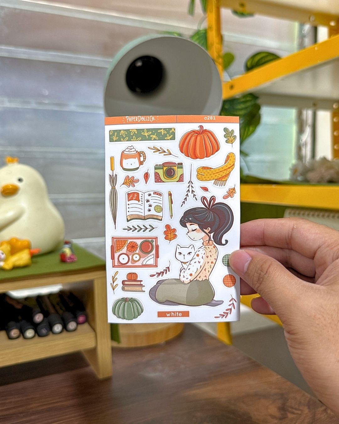 White Cat | Autumn Purrfection | Collections Stickers | C281