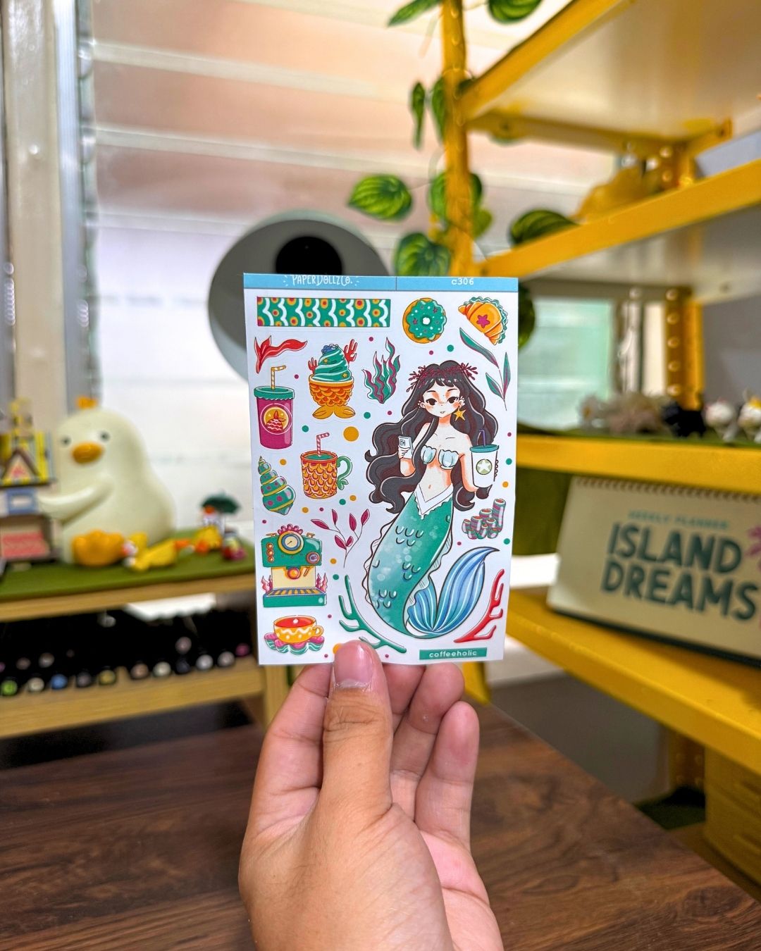 Coffeeholic| The Modern Mermaids | Collections Stickers | C306