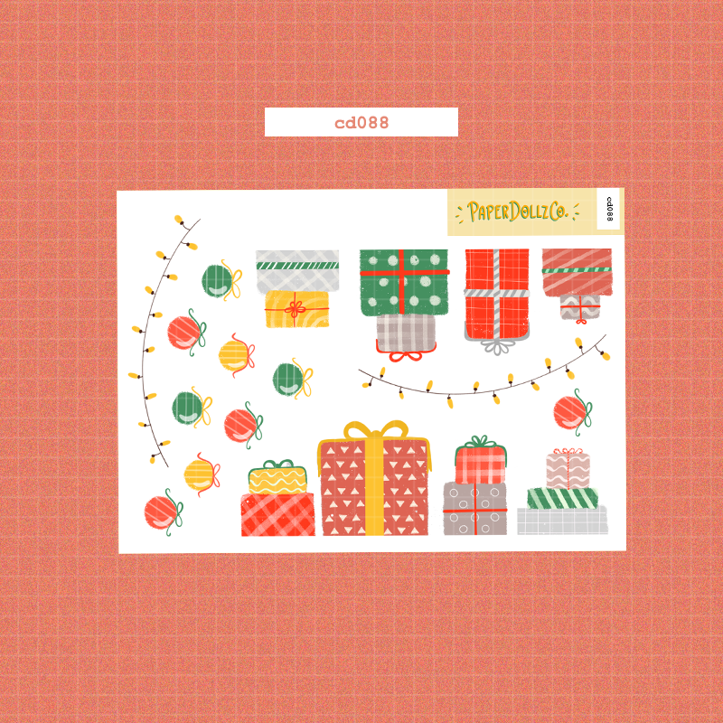 Joy to the Dolly World | Hobonichi | Cousin Daily Sticker Kit | Cd088