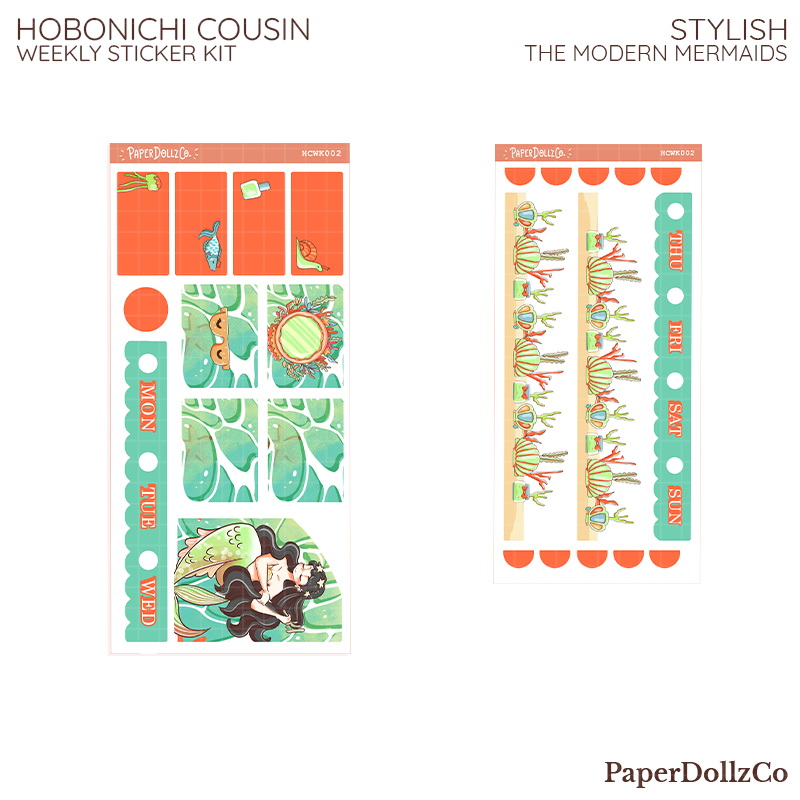 Stylish The Modern Mermaids Hobonichi Cousin Weekly Kit | hcwk002