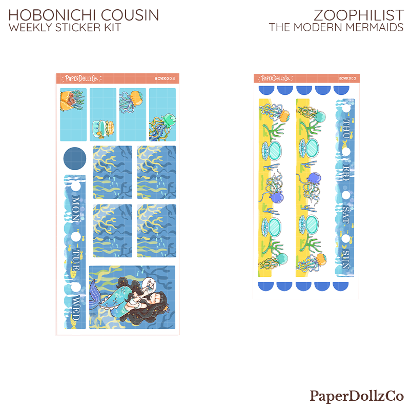 Zoophilist The Modern Mermaids Hobonichi Cousin Weekly Kit | hcwk003