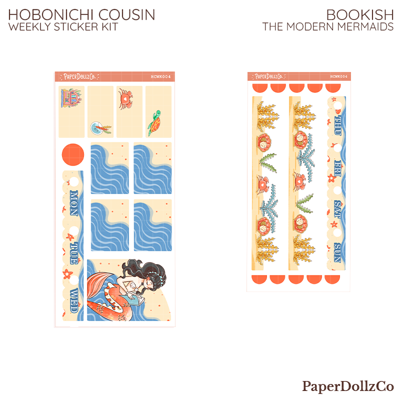 Bookish The Modern Mermaids Hobonichi Cousin Weekly Kit | hcwk004