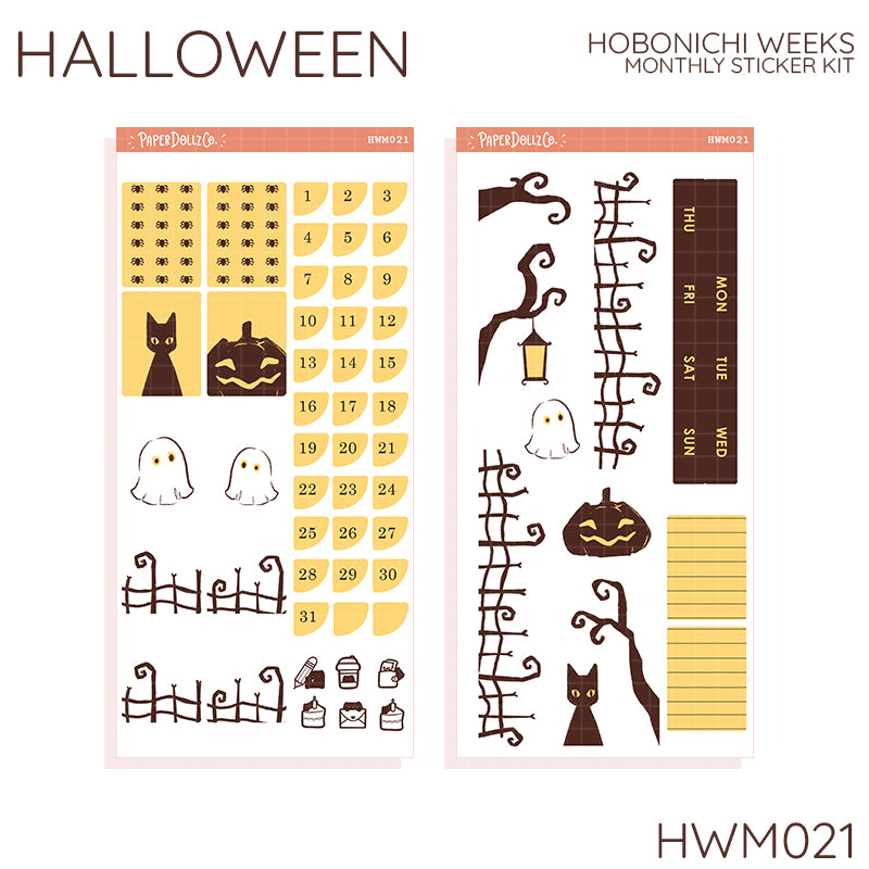 Halloween | Hobonichi Weeks Monthly Stickers | HWM021