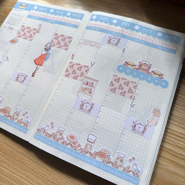 Peaceful Spring Blossoming Hobonichi Cousin Weekly Kit - hcwk068