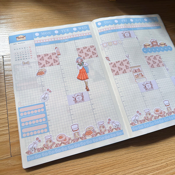 Peaceful Spring Blossoming Hobonichi Cousin Weekly Kit - hcwk068
