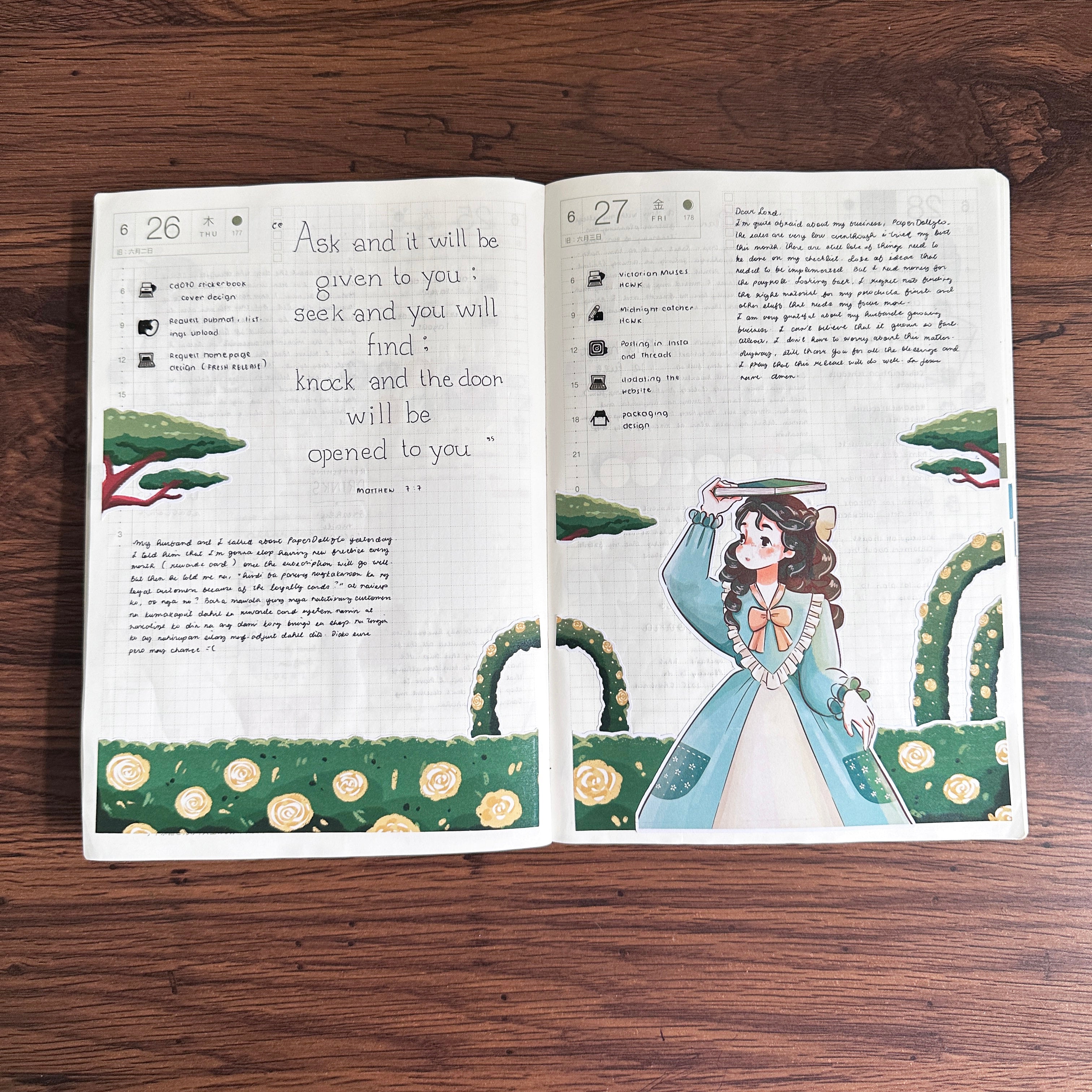 Victorian Muses | Hobonichi | Cousin Daily Sticker Kit | Cd073