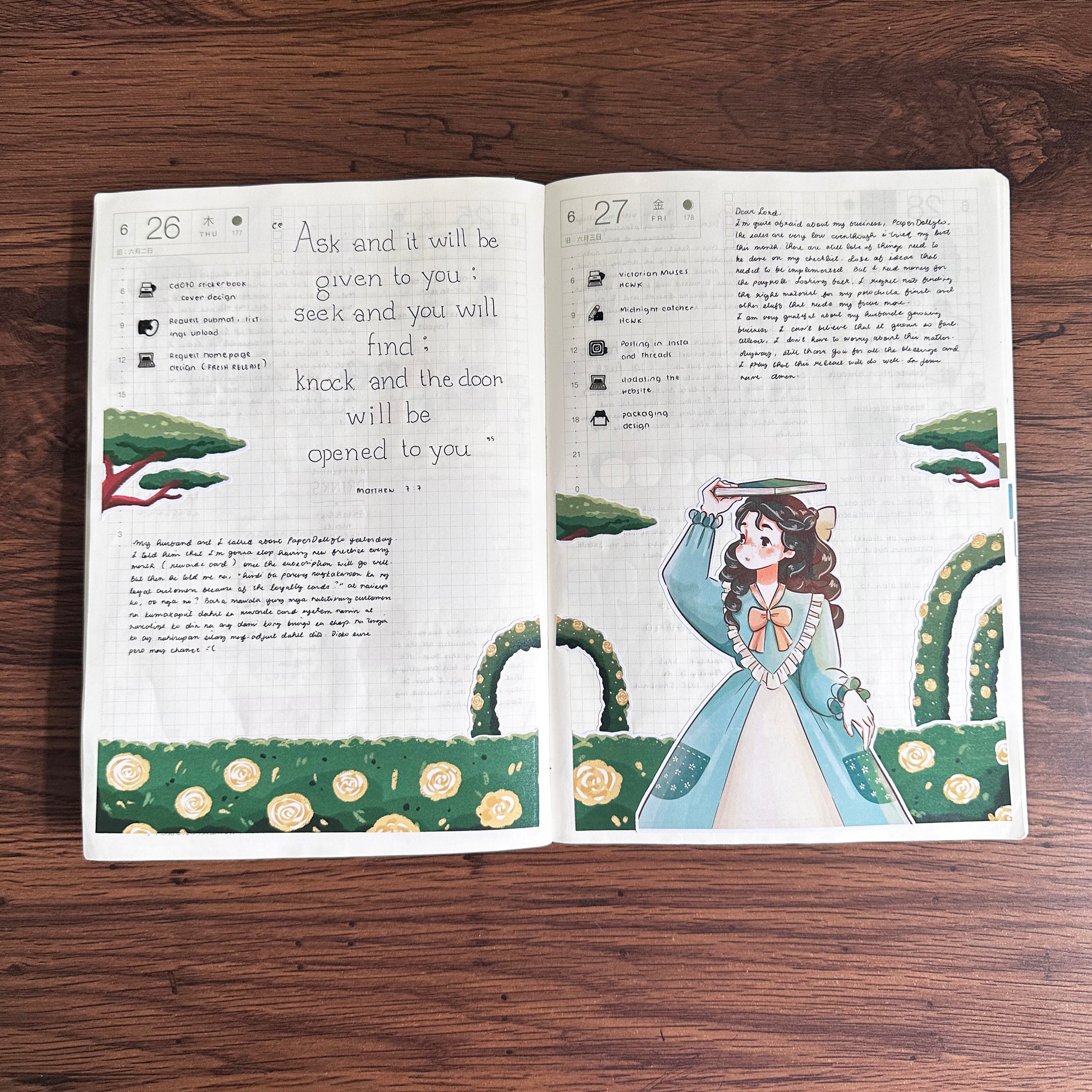 Victorian Muses | Hobonichi | Cousin Daily Sticker Kit | Cd073