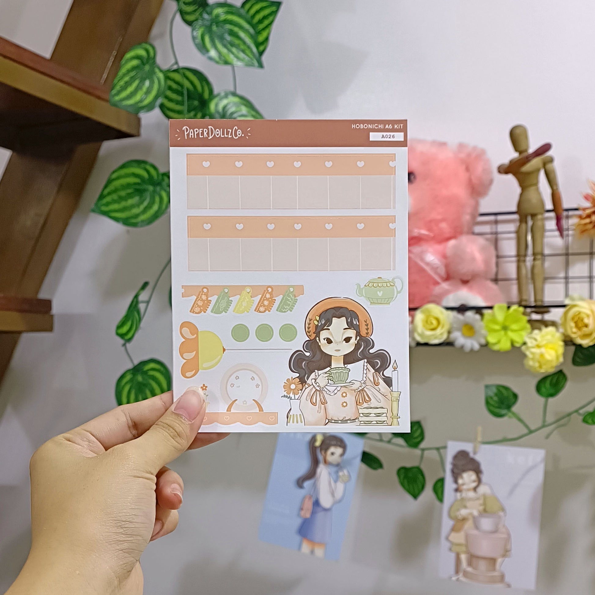 Tea Party Alone Time Hobonichi A6 Daily Sticker Kit - a026