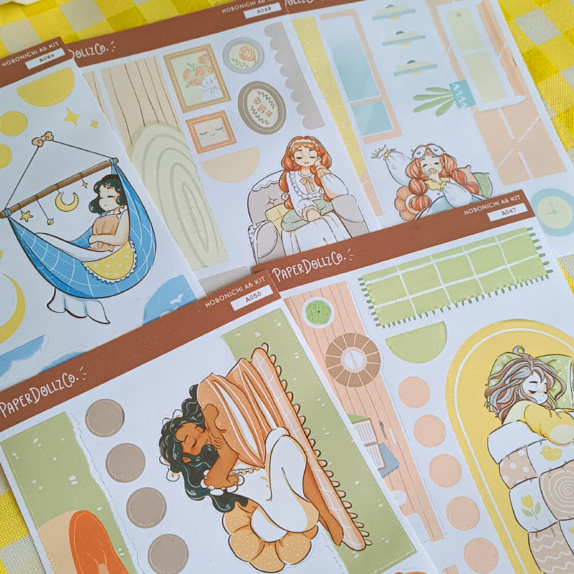 Placid Sweet Dreams Hobonichi A6 Daily Sticker Kit - a050