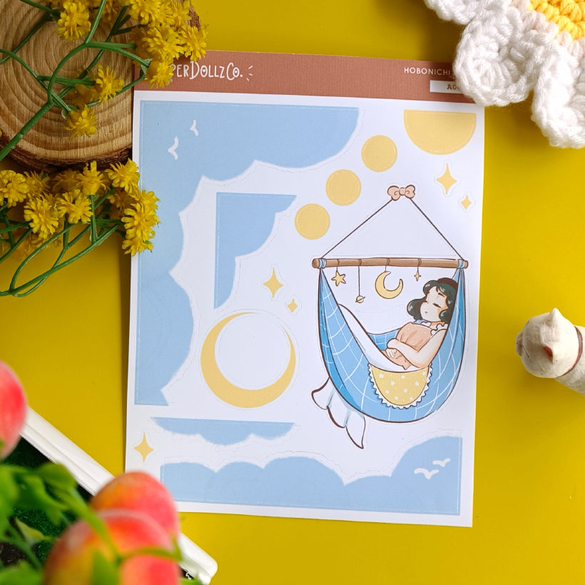 Serene Sweet Dreams Hobonichi A6 Daily Sticker Kit - a049