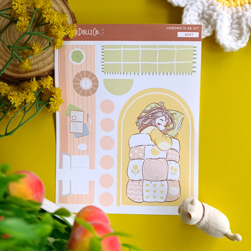 Cozy Sweet Dreams Hobonichi A6 Daily Sticker Kit - a047