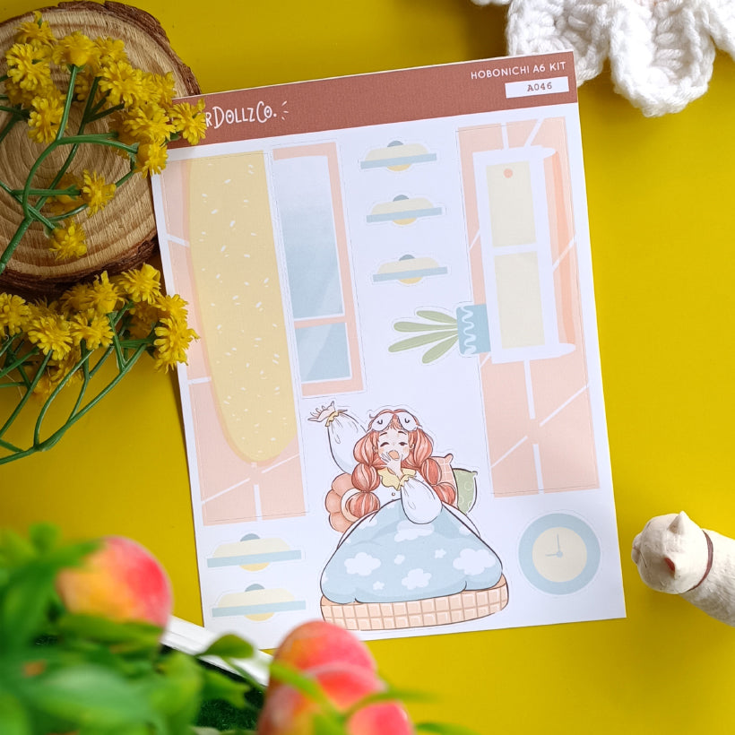 Peaceful Sweet Dreams Hobonichi A6 Daily Sticker Kit - a046