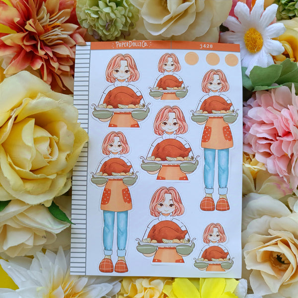 Thanksgiving Fabulous Fall Just Dolls Stickers | J428