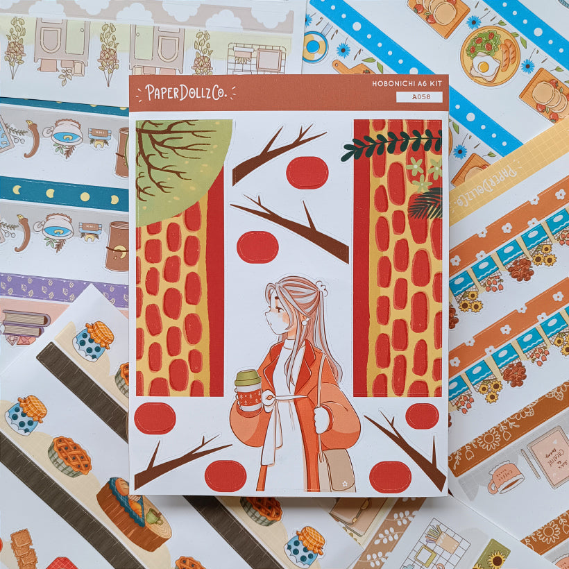 Office Fabulous Fall Hobonichi A6 Daily Sticker Kit - a058
