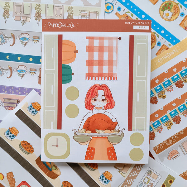 Thanksgiving Fabulous Fall Hobonichi A6 Daily Sticker Kit - a059