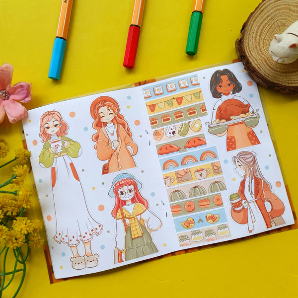 Fabulous Fall PaperDollzCo Planner Sticker Book | CB063