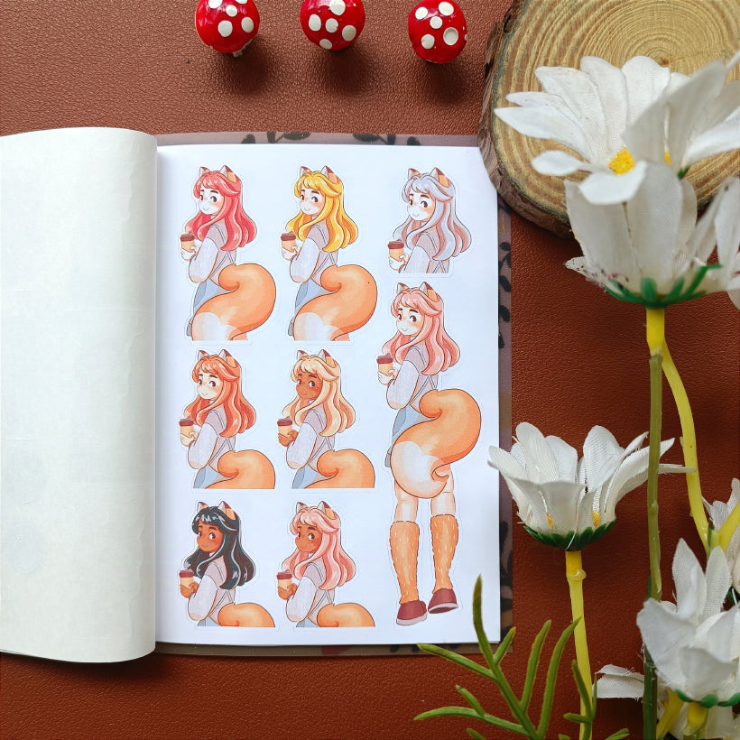 Fluffy Tails PaperDollzCo Planner Sticker Book | CB064