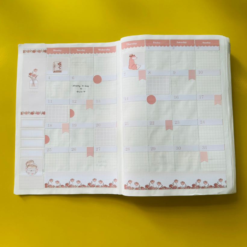 Minimalist | Hobonichi Cousin Monthly Stickers (set of 2) | Hcm010