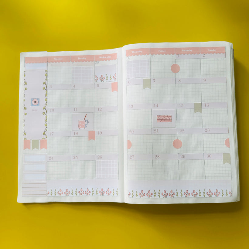 Minimalist | Hobonichi Cousin Monthly Stickers (set of 2) | Hcm016