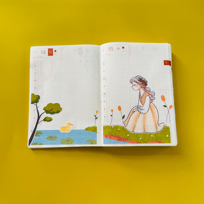 Farmlife Pretty Petal Hobonichi A6 Daily Sticker Kit - a016