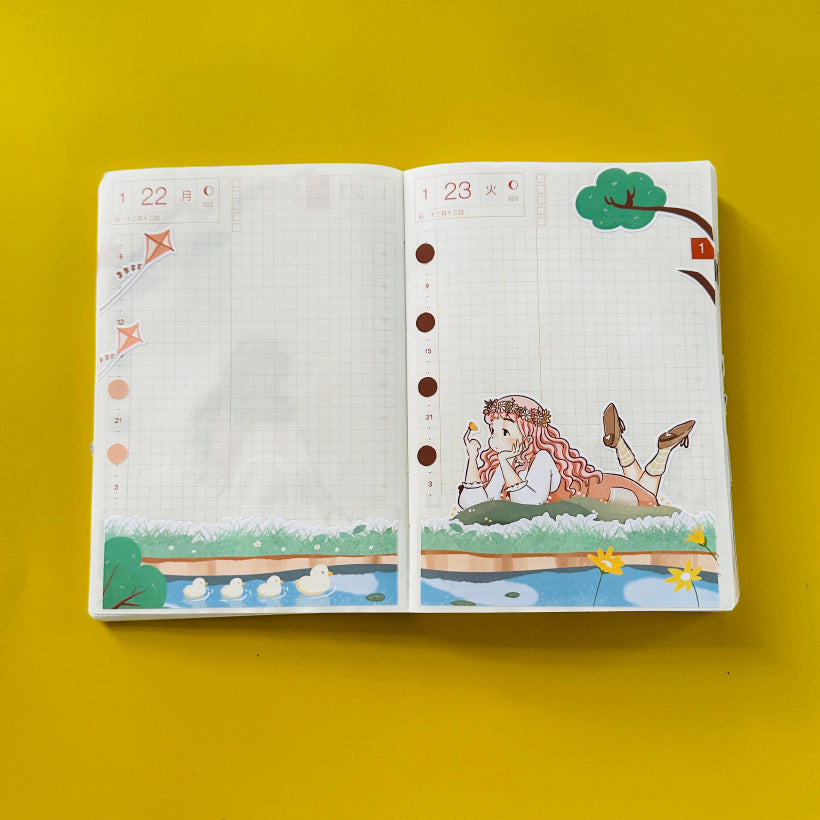 Blossoming Spring Blossoming Hobonichi A6 Daily Sticker Kit - a021