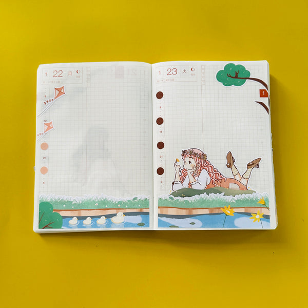 Blossoming Spring Blossoming Hobonichi A6 Daily Sticker Kit - a021