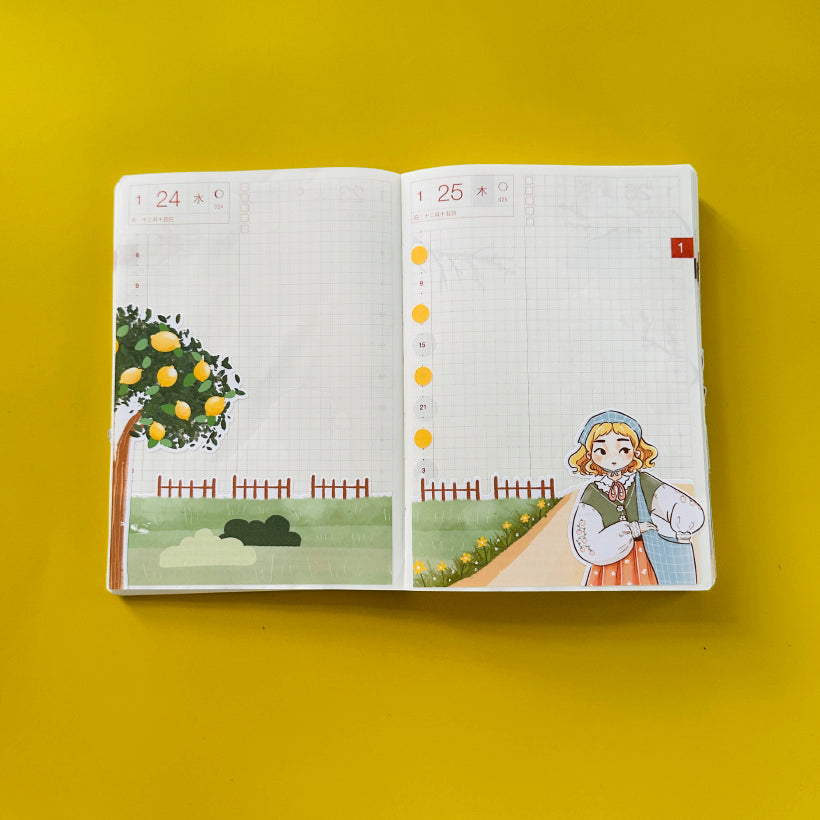 Peaceful Spring Blossoming Hobonichi A6 Daily Sticker Kit - a023