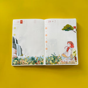 Happy Spring Blossoming Hobonichi A6 Daily Sticker Kit - a025