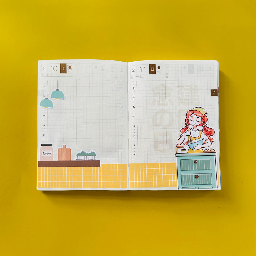 Cooking Home Buddy Hobonichi A6 Daily Sticker Kit - a039