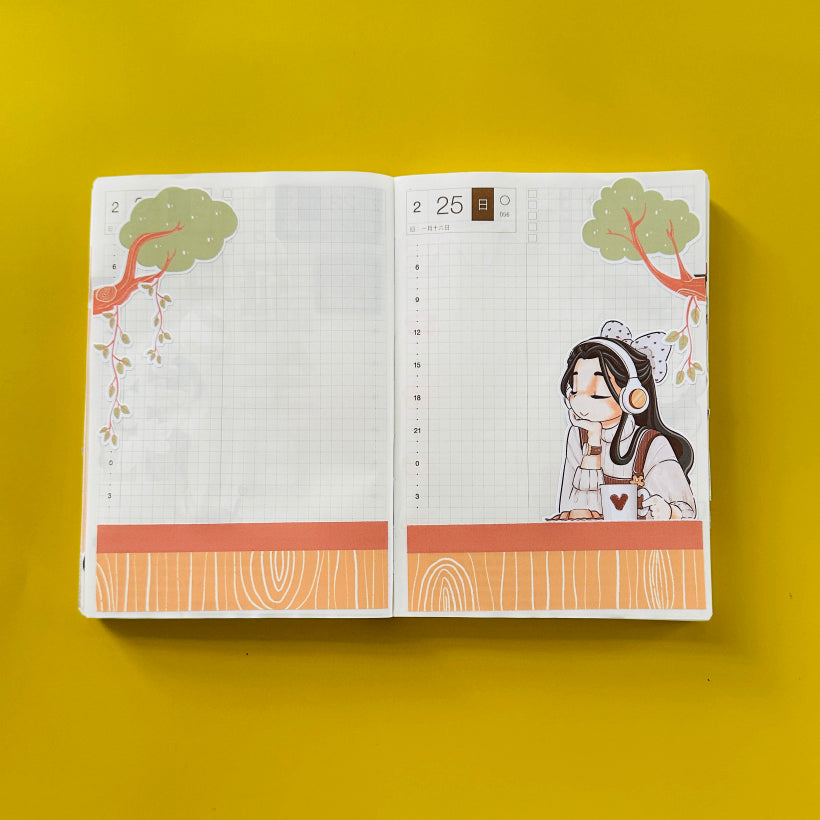 Melomaniac Alone Time Hobonichi A6 Daily Sticker Kit - a028