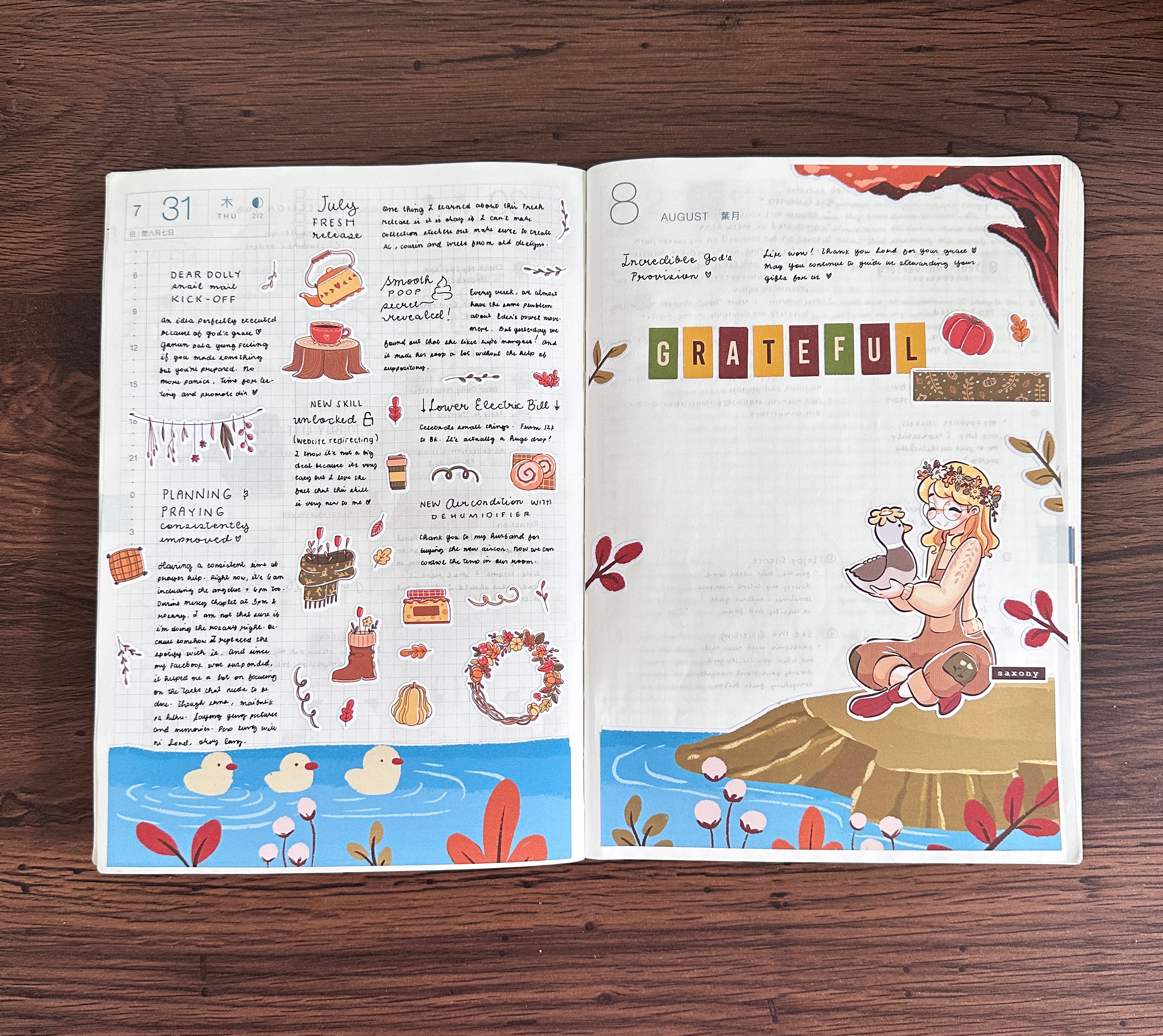 Birds of Autumn | Hobonichi | Cousin Daily Sticker Kit | Cd081