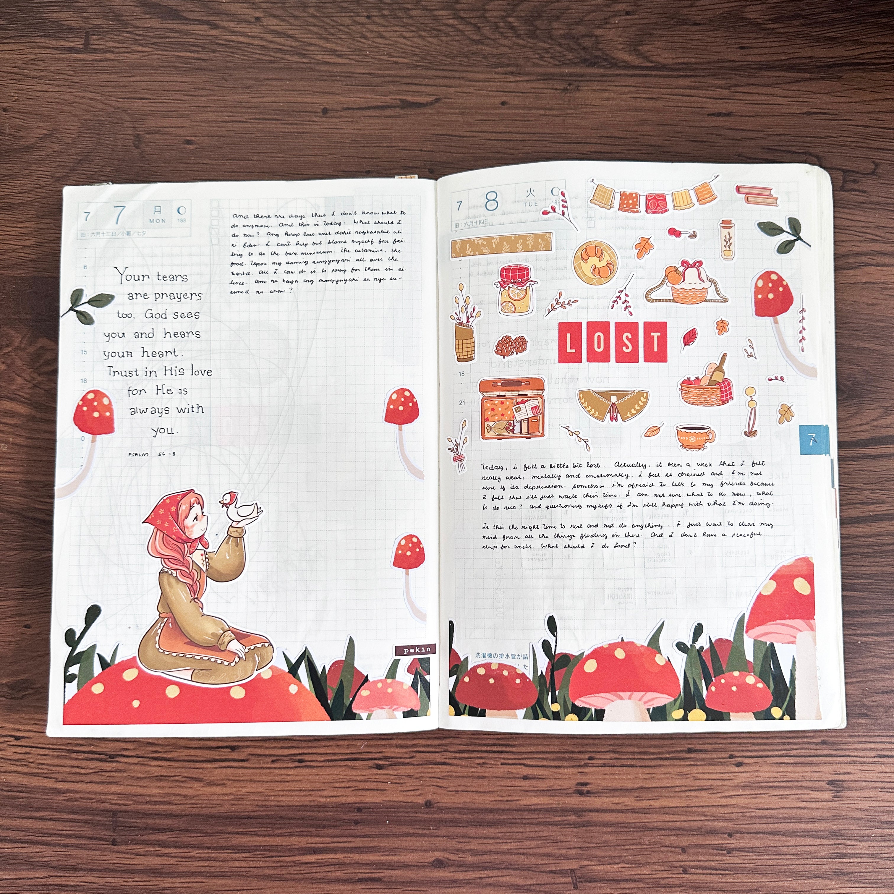 Birds of Autumn | Hobonichi | Cousin Daily Sticker Kit | Cd082