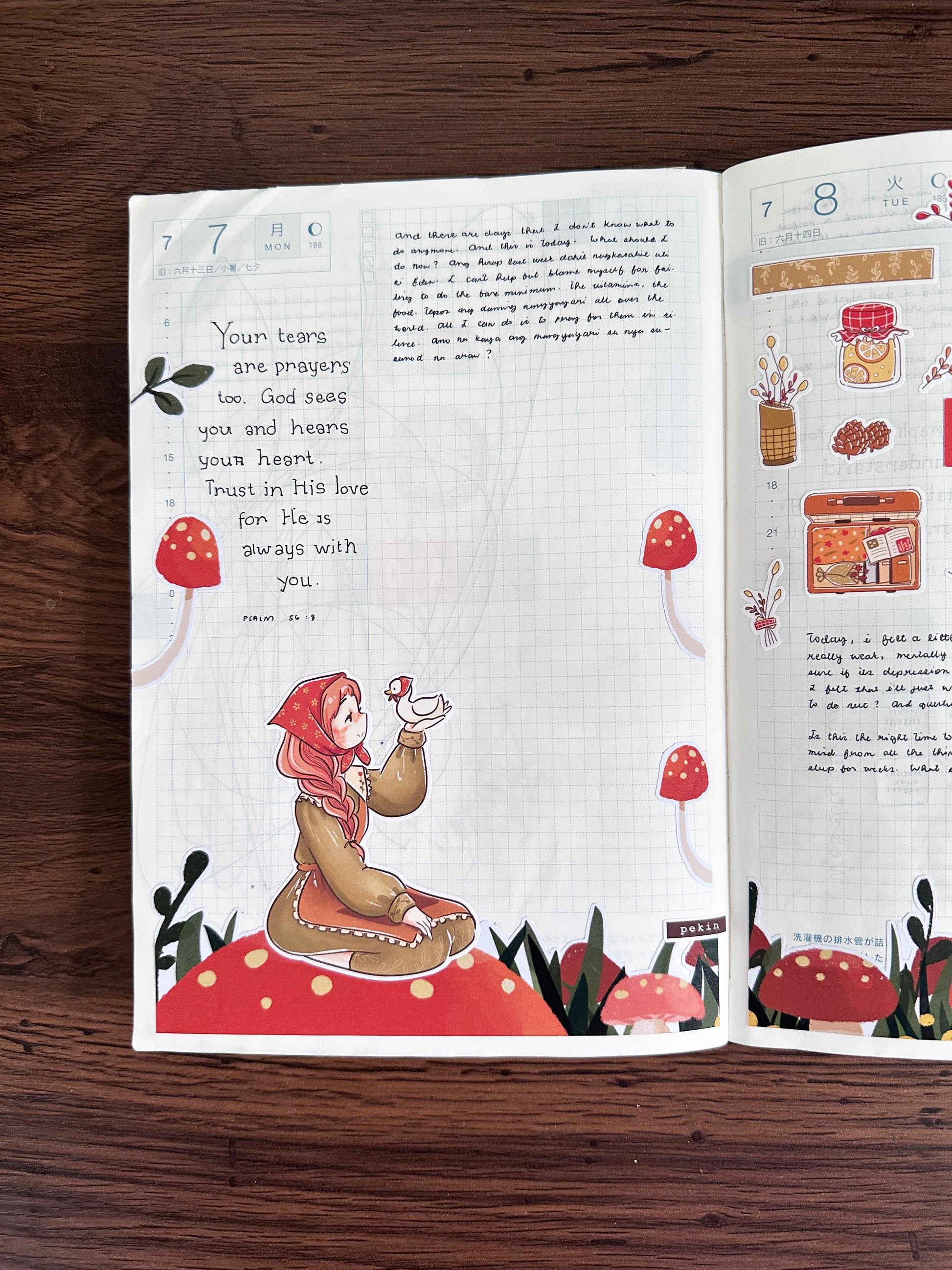 Birds of Autumn | Hobonichi | Cousin Daily Sticker Kit | Cd082