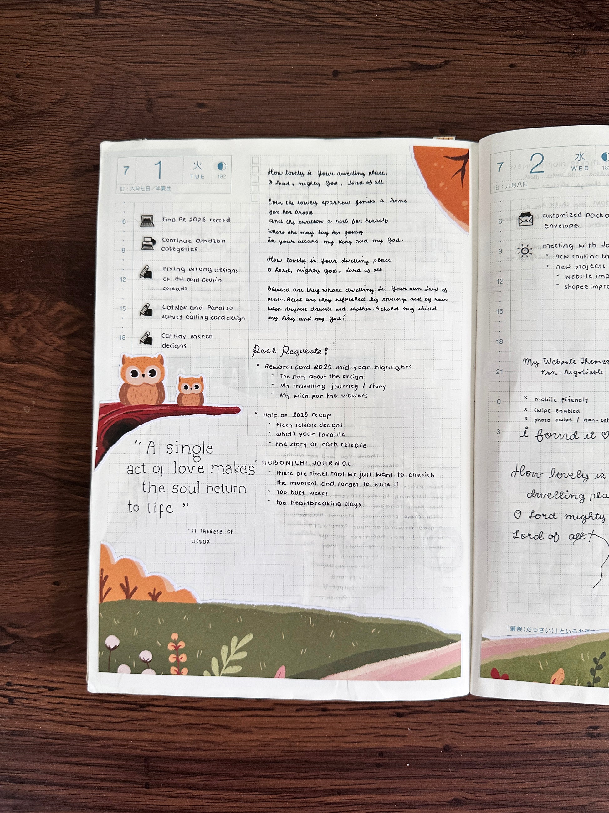 Birds of Autumn | Hobonichi | Cousin Daily Sticker Kit | Cd079